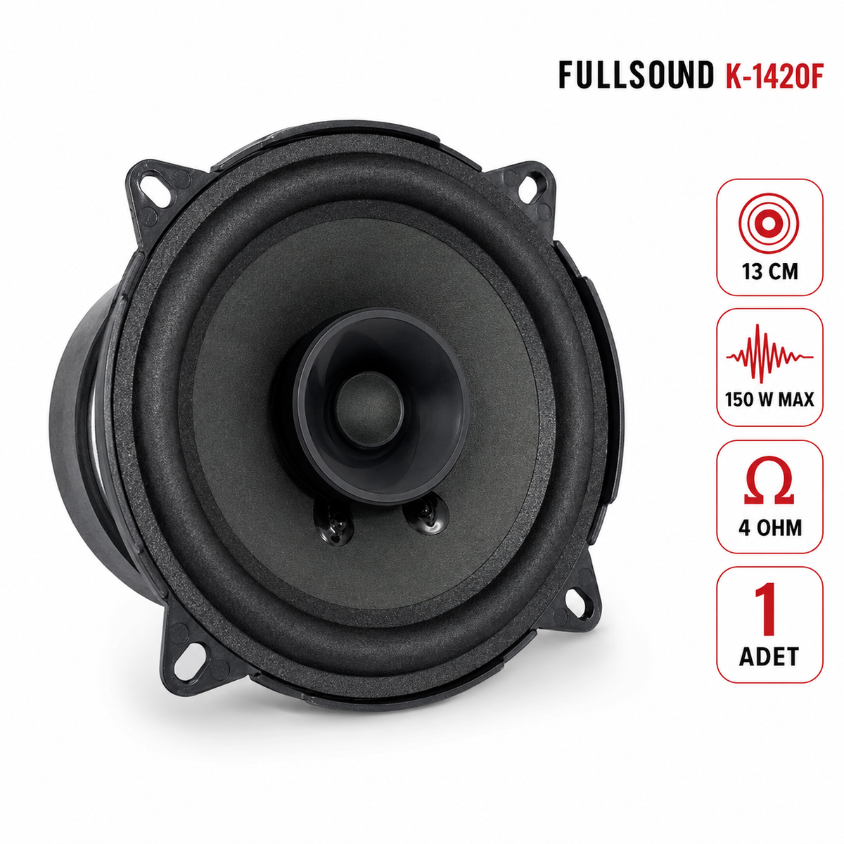 Fullsound K-1420F 13 cm 150 Watt Araç Kapı Hoparlörü Siyah Renk ile Dinamik Ses Deneyimi Orjinal Tip Citroen Peugeot Uyumlu
